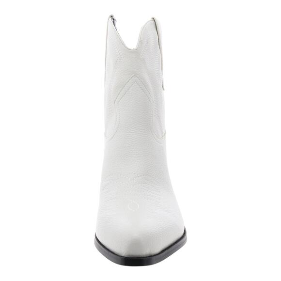 GUESS Women's Ginette Low Ankle Western Cowboy Booties White Size 8 M - Picture 3 of 3